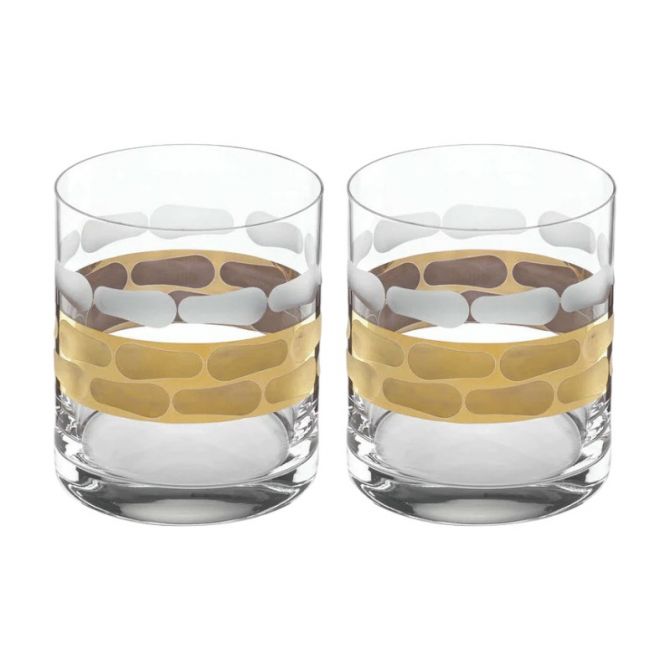 Michael Wainwright Truro Gold Double Old Fashioned Glasses, Set of 2