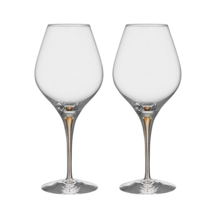 Orrefors Intermezzo Yellow Gold Aroma Glasses, Set of 2