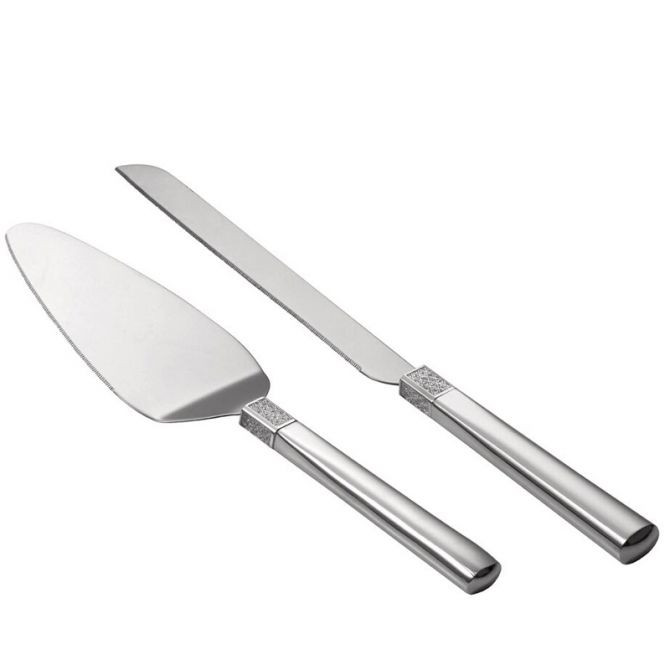 Waterford Lismore Diamond Silver Cake Knife and Server Set