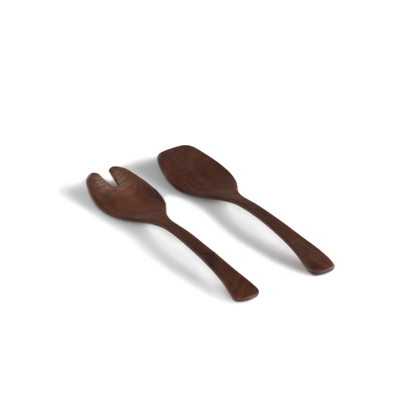 Andrew Pearce Black Walnut Salad Server Set, 15"