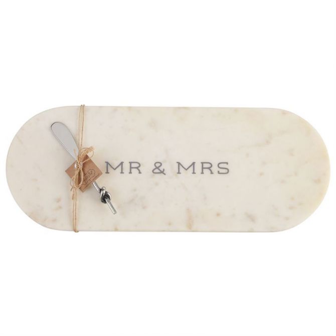 Mud Pie Mr. & Mrs. Marble Cheese Board, Set of 2