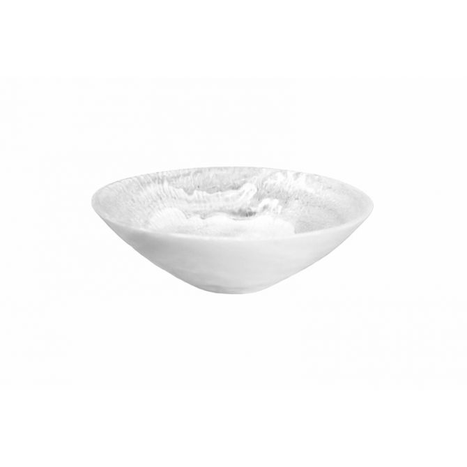 Nashi Small Everyday Bowl, White Swirl