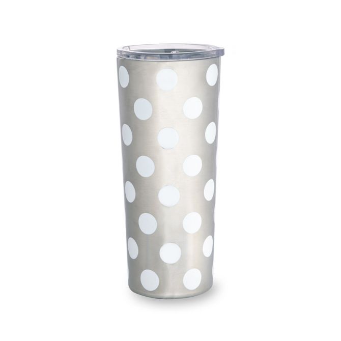 Kate Spade Stainless Steel 24oz Tumbler, White Dot