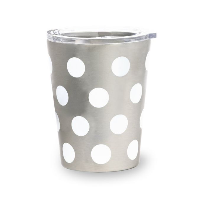 Kate Spade Stainless Steel 12oz Tumbler, White Dot