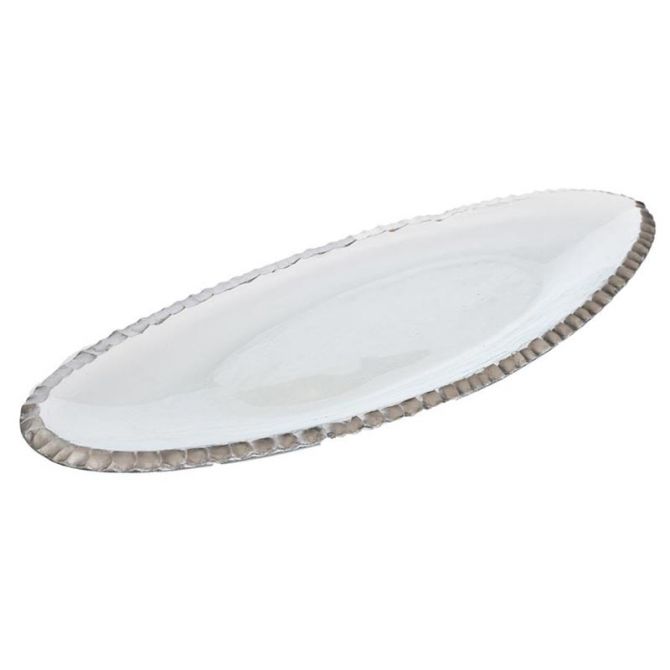 Annieglass Edgey Oblong Tray, Platinum