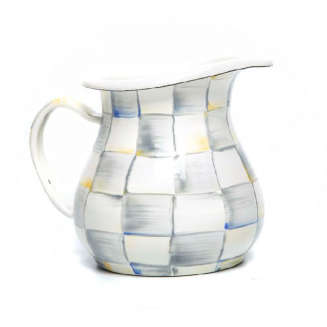 MacKenzie-Childs Sterling Check Enamel Creamer