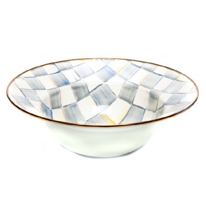 MacKenzie-Childs Sterling Check Serving Bowl