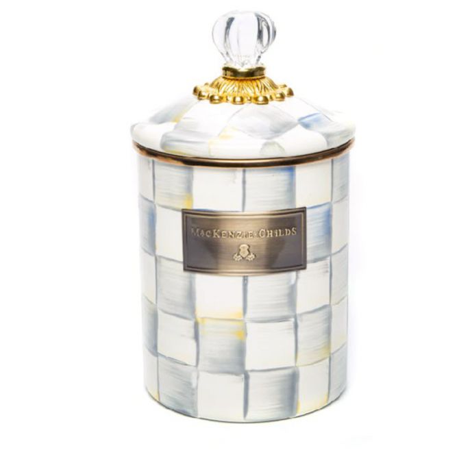 MacKenzie-Childs Sterling Check Medium Canister