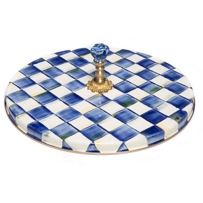 MacKenzie-Childs Courtly Check Enamel Round Tray