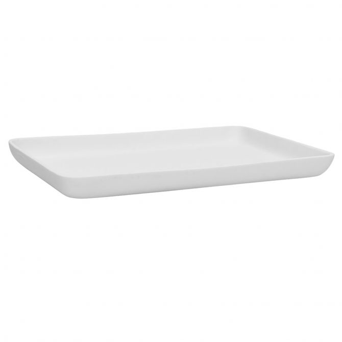 Nashi Large Rectangular Tray, Solid White