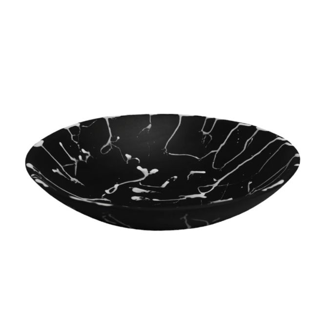 Nashi Large Everyday Bowl, Black with White Splatter