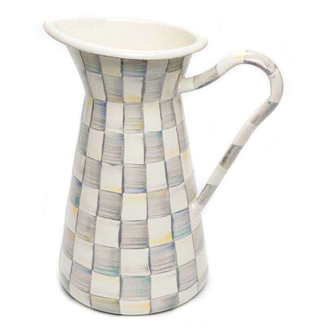 MacKenzie-Childs Sterling Check Enamel Practical Pitcher, Large