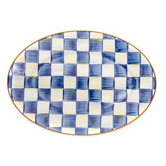 MacKenzie-Childs Royal Check Enamel Oval Platter, Small