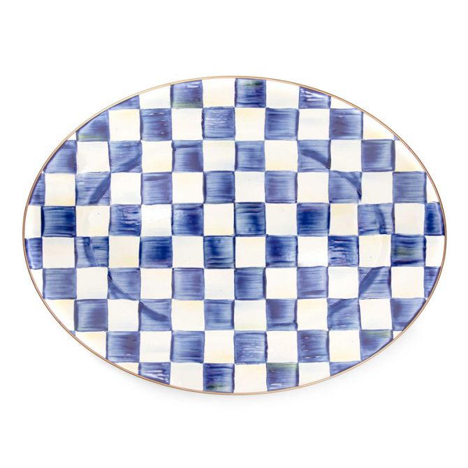 MacKenzie-Childs Royal Check Enamel Oval Platter, Medium