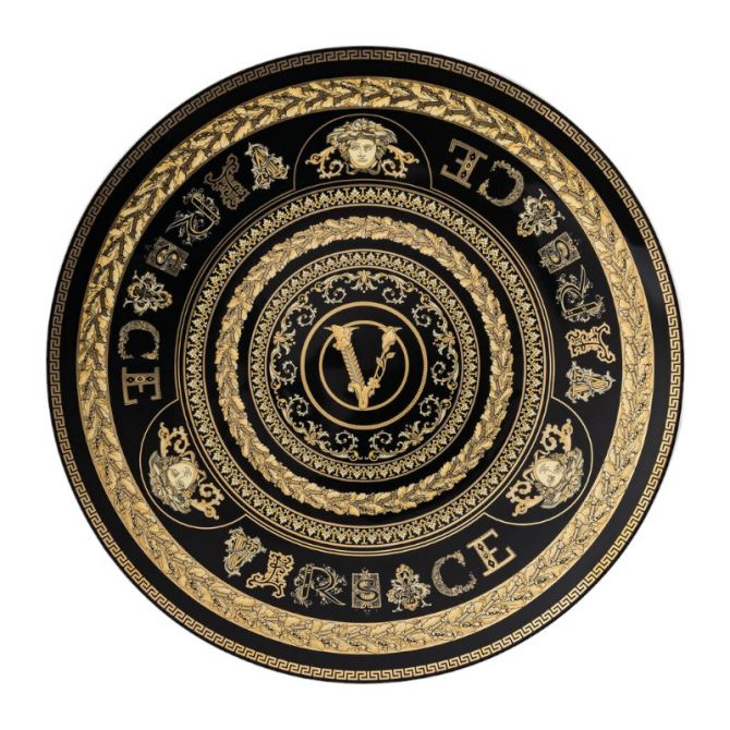 Versace Virtus Gala Charger Plate, Black