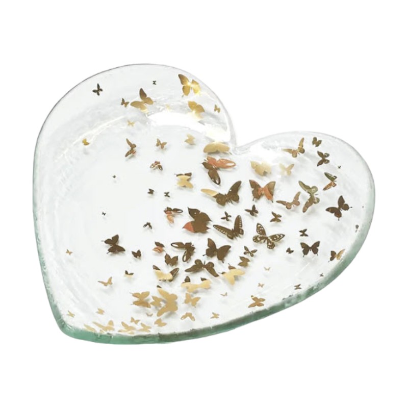 Annieglass Butterfly Heart Plate | B102G | Borsheims