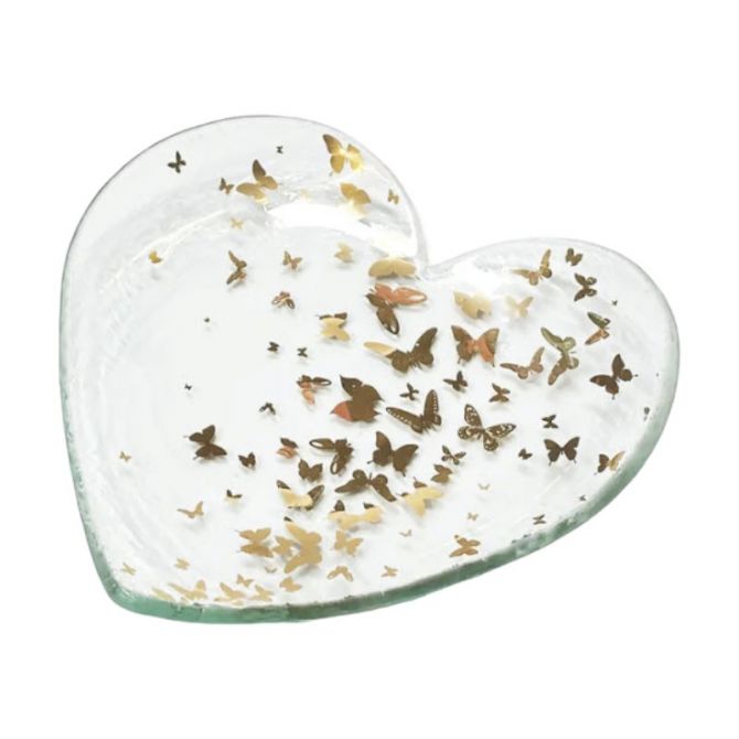 Annieglass Butterfly Heart Plate