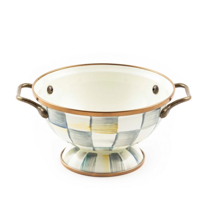 MacKenzie-Childs Sterling Check Enamel Simply Anything Bowl