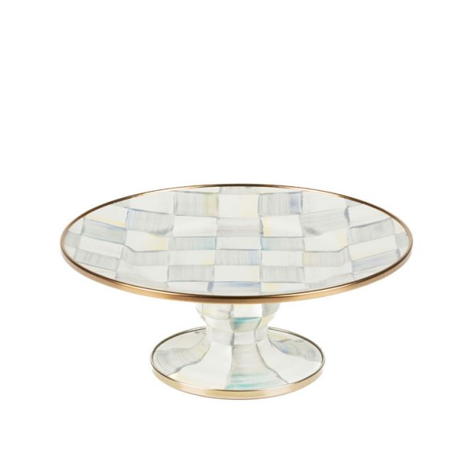 MacKenzie-Childs Sterling Check Enamel Pedestal Platter, Mini