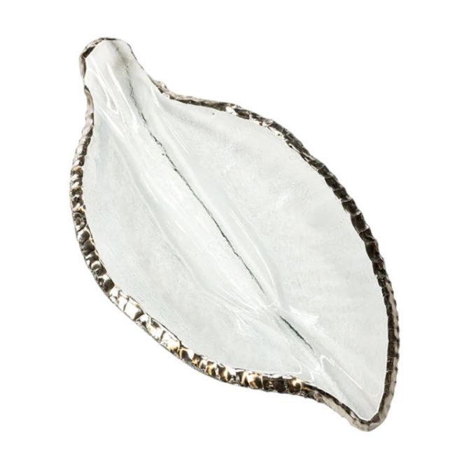 Annieglass Edgey Leaf Bowl, Platinum