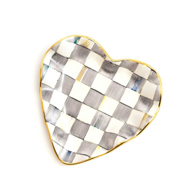 MacKenzie-Childs Sterling Check Heart Plate