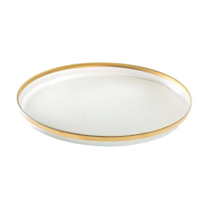 Annieglass Mod Round Platter, Yellow Gold