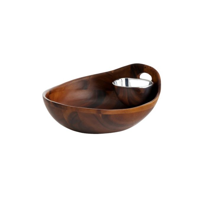 Nambe Portables Chip and Dip Bowl