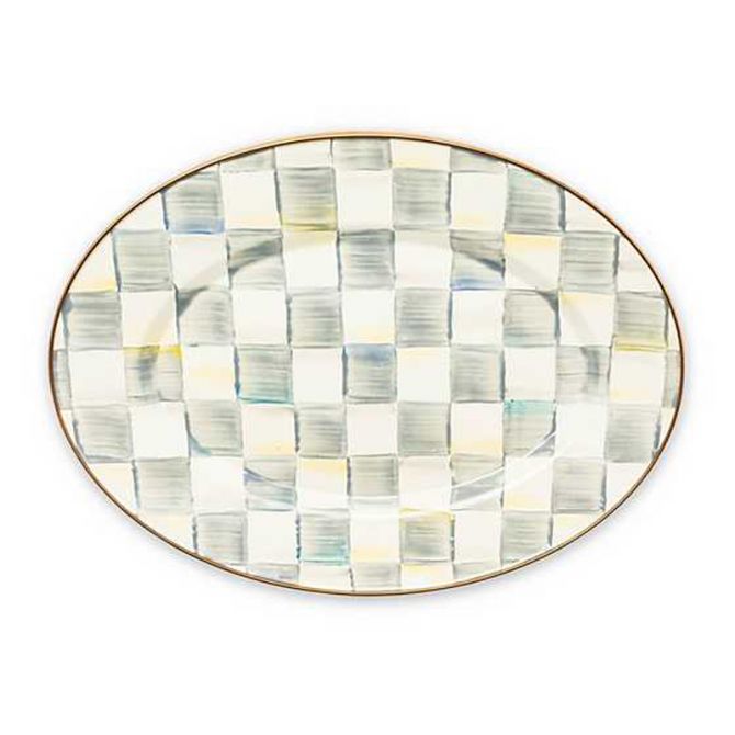 MacKenzie-Childs Sterling Check Enamel Oval Platter, Small