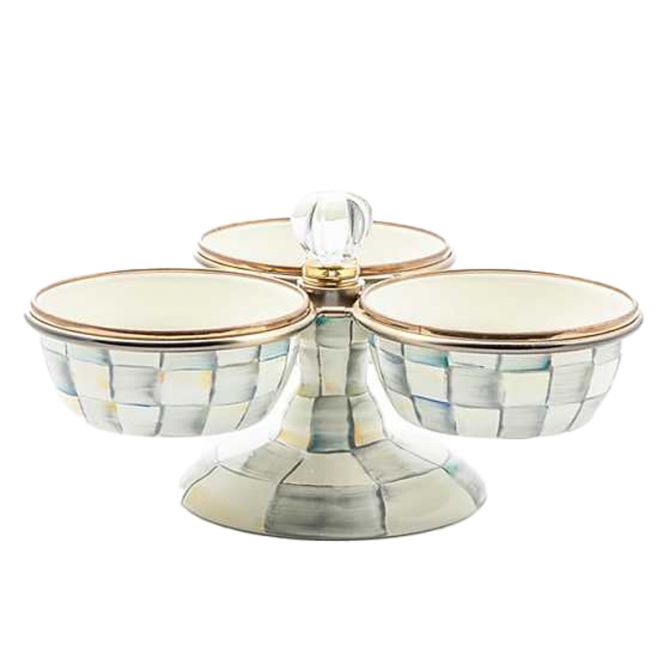 MacKenzie-Childs Sterling Check Enamel Triplicity