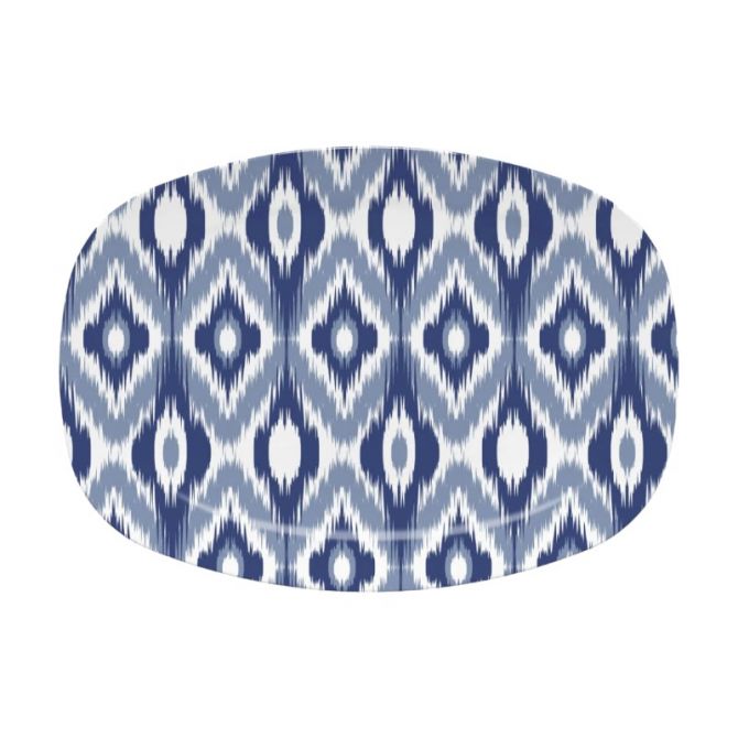 Mariposa Blue Ikat Platter