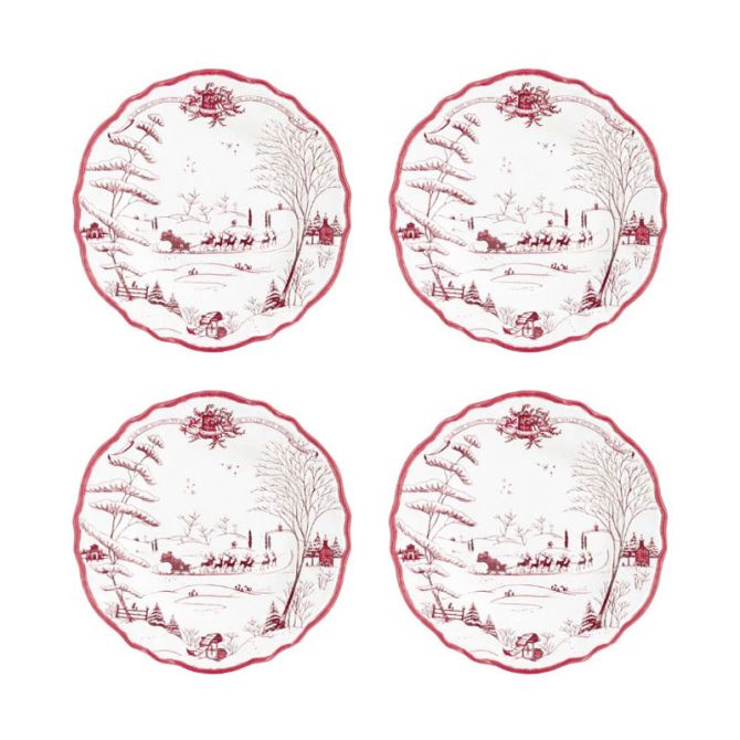 Juliska Country Estate Winter Frolic Melamine Salad Plates, Set of 4