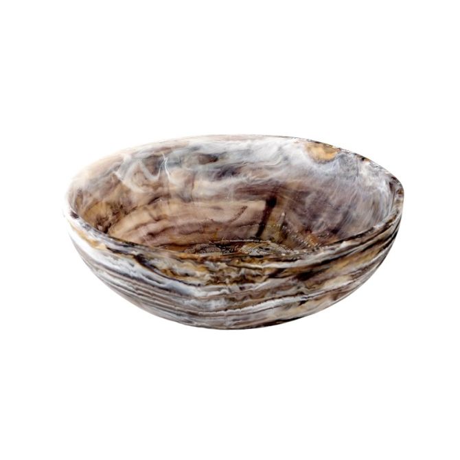 Nashi Large Classic Wave Bowl, Mocha Swirl