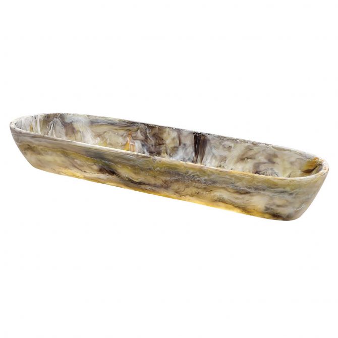 Nashi Large Boat Bowl, Mocha Swirl