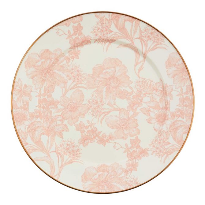 MacKenzie-Childs Rosy English Garden Enamel Charger Plate