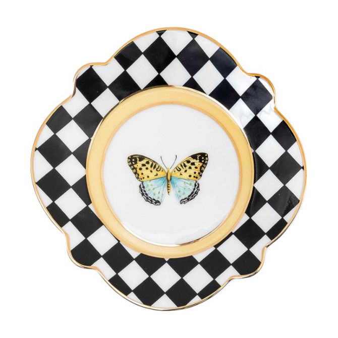 MacKenzie-Childs Butterfly Toile Bread and Butter Plate