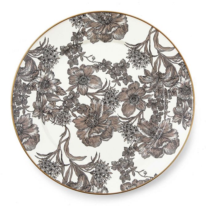 MacKenzie-Childs Sterling English Garden Enamel Charger