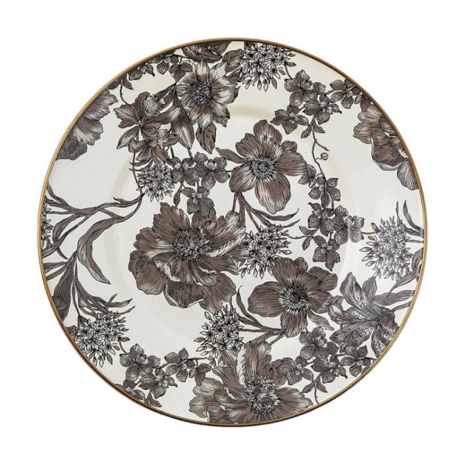 MacKenzie-Childs Sterling English Garden Enamel Dinner Plate