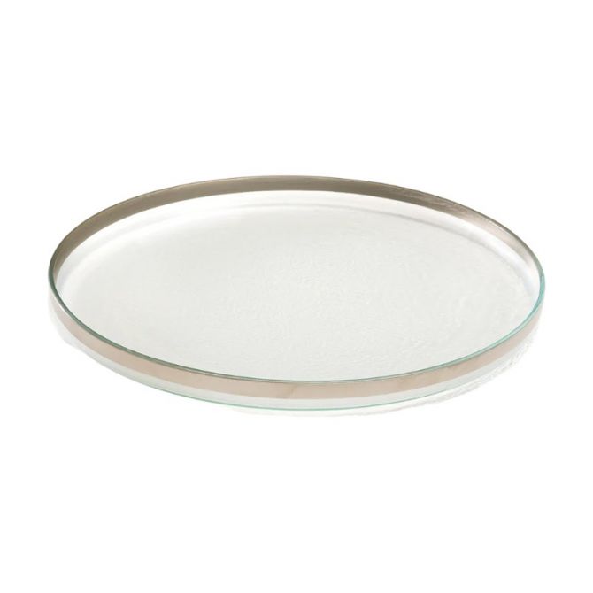 Annieglass Mod 16" Round Platter, Platinum