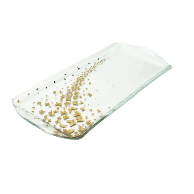 Annieglass Butterfly Rectangular Tray