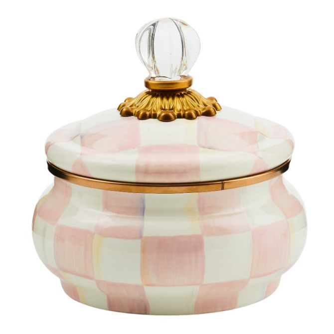 MacKenzie-Childs Rosy Check Squashed Pot