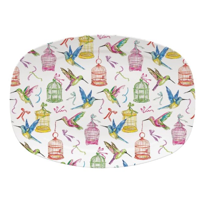 Mariposa Hummingbird and Birdcages Platter