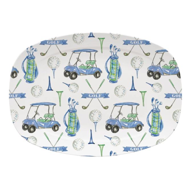 Mariposa Golf Platter, Blue and Green