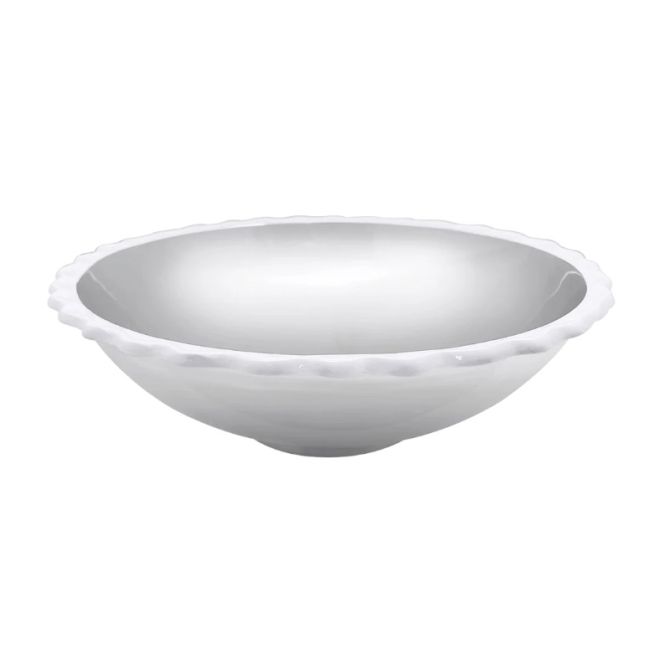 Mariposa Wavy Serving Bowl, White