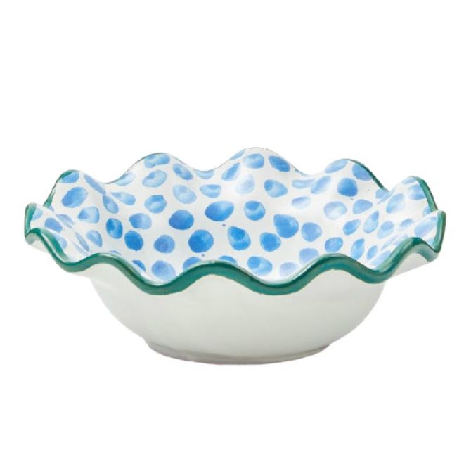 MacKenzie-Childs Pencil & Paper Co Fluted Berry Bowl, Dots