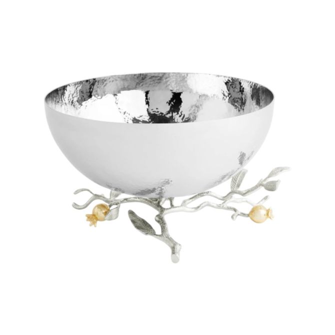 Michael Aram Pomegranate Silver and Yellow Gold Serving Bowl