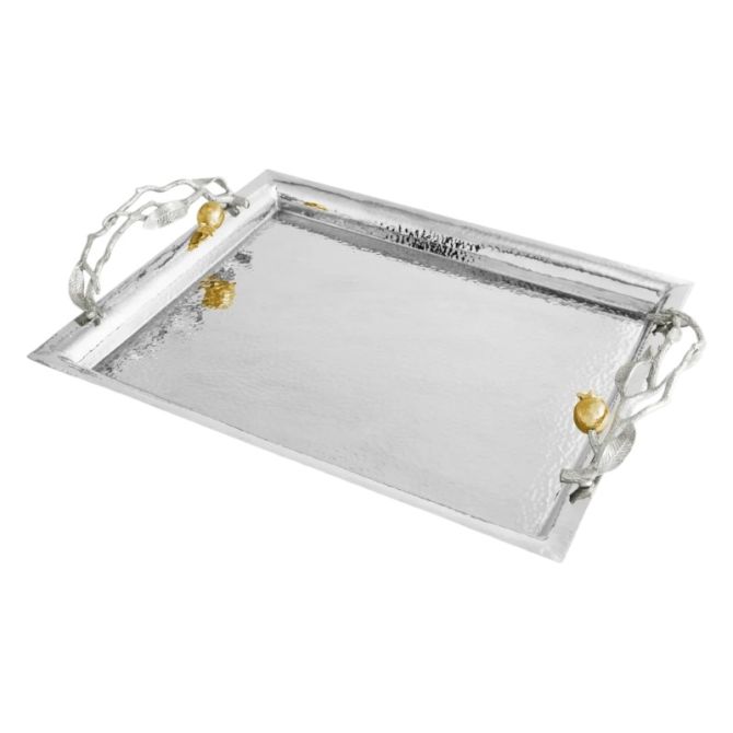 Michael Aram Pomegranate Silver and Gold Serving Tray