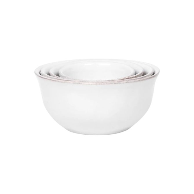 Juliska Puro Whitewash Nesting Prep Bowls, Set of 4