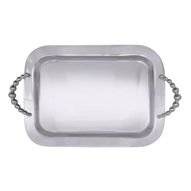 Mariposa Pearled Rectangular Handled Tray