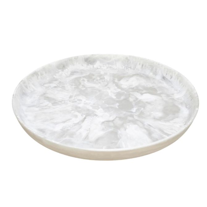 Nashi White Swirl Round Large Platter