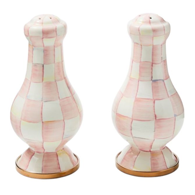 MacKenzie-Childs Rosy Check Large Salt and Pepper Shakers